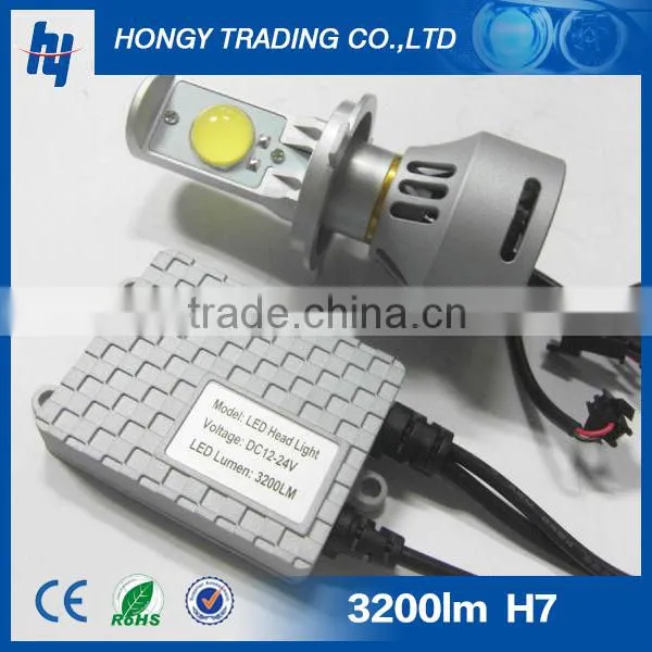 high power car led headlight H7 6400lm