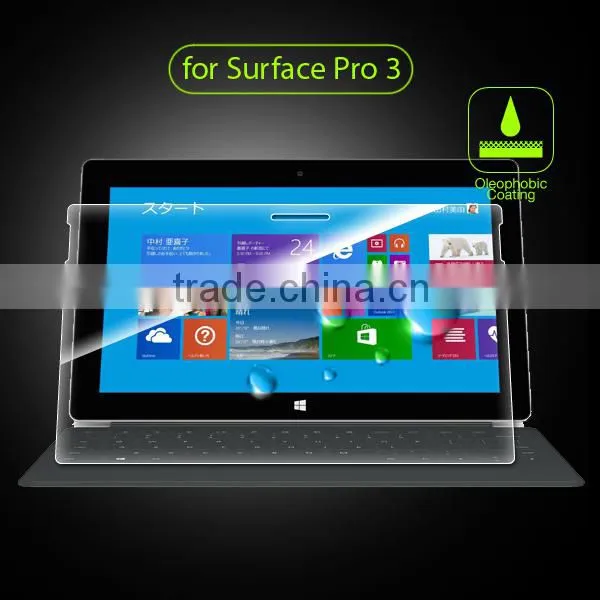 Screen glass guard 9h screen protector for surface pro3, for surface pro3 tempered glass screen protector
