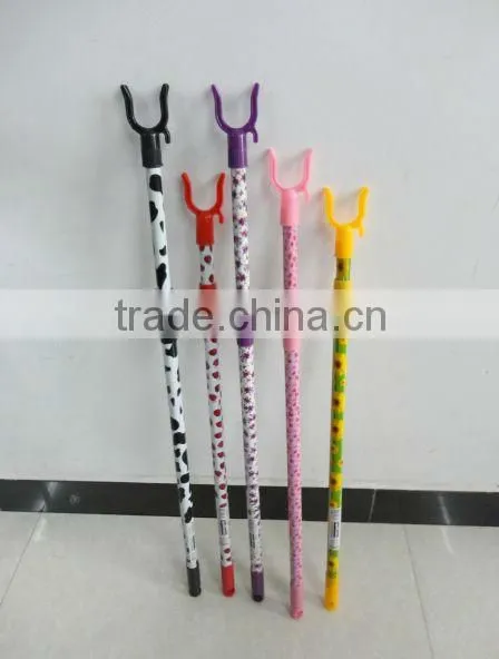 High Quality PVC Iron Metal Handle Cloth Hanger Fork Plastic Fork Telescopic Pole
