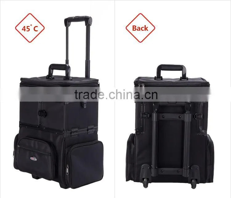 Made In China Black Nylon Rolling Cosmetic Case
