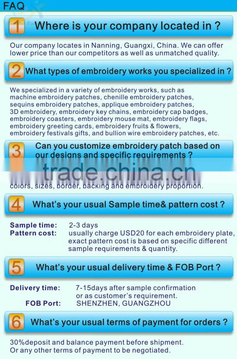 popular embroidery supplier custom patches