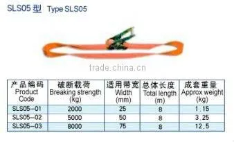 Polyester Material Ratchet Straps Lifting Sling