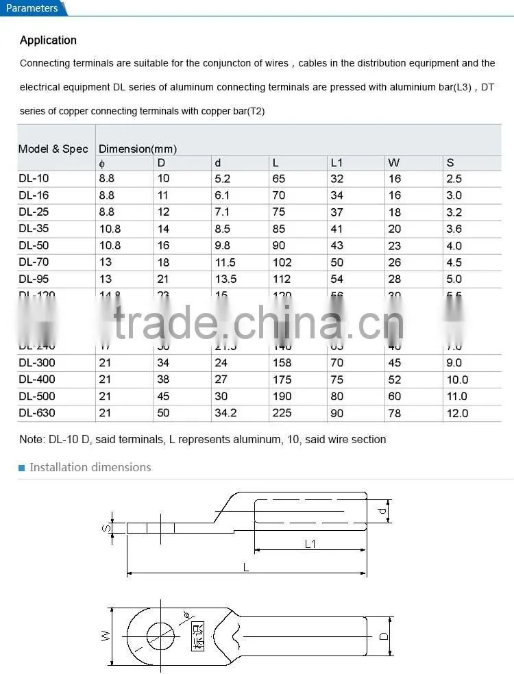 DT pure copper connecting terminal lugs / Factory direct price