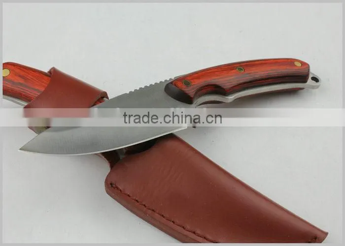 OEM Outdoor Hunting Knife with Wood Handle