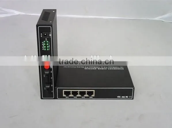 Fast transmission rate fiber optic transceiver 2SFP port & 4RJ45 ports 100m, fiber optic media converter