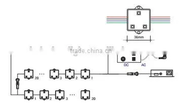 35mm ws2801 dmx led festoon module rgb pixel christmas lights