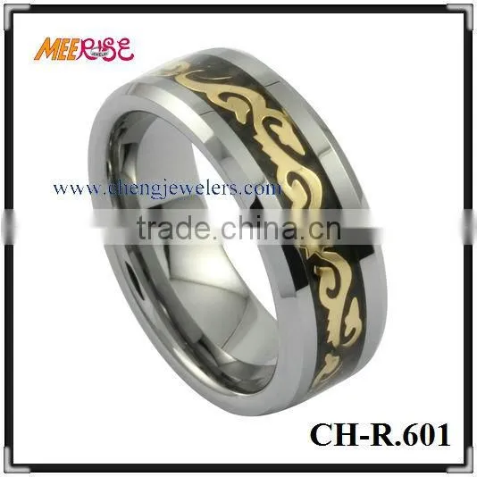 wholesales jewelry beveled edge high polished titanium pair ring camo wedding ring