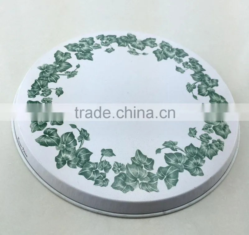 2015 Dongguan Top grade round metal tin serving tray for household