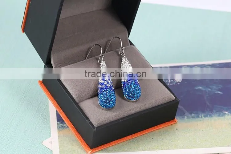 Up-to-date graceful two color shinning CZ diamonds earrings more attractive