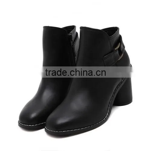 2016 high heel ladies PU ankle boots black women winter boots PJ4393