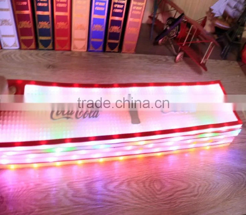 Customed rubber LED bar mat newest soft pvc LED bar runner