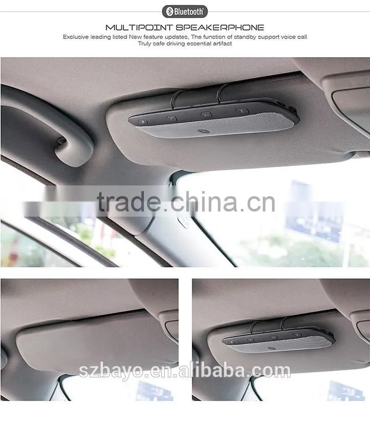 TZ900 Best Christmas Gift Bluetooth 3.0 EDR Wireless Speakphone & Handsfree Profile Car Sun Visor Handsfree Car Kit