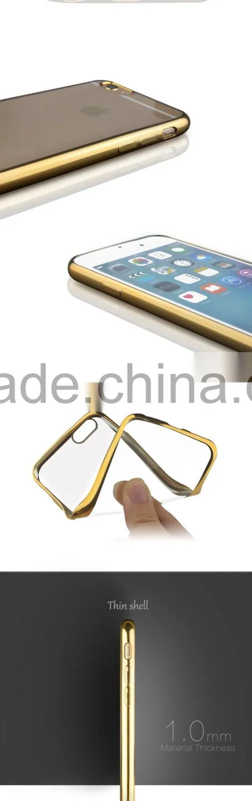 Plating Electroplating Clear Crystal TPU Soft Phone Case cover for i phone 6 6G case