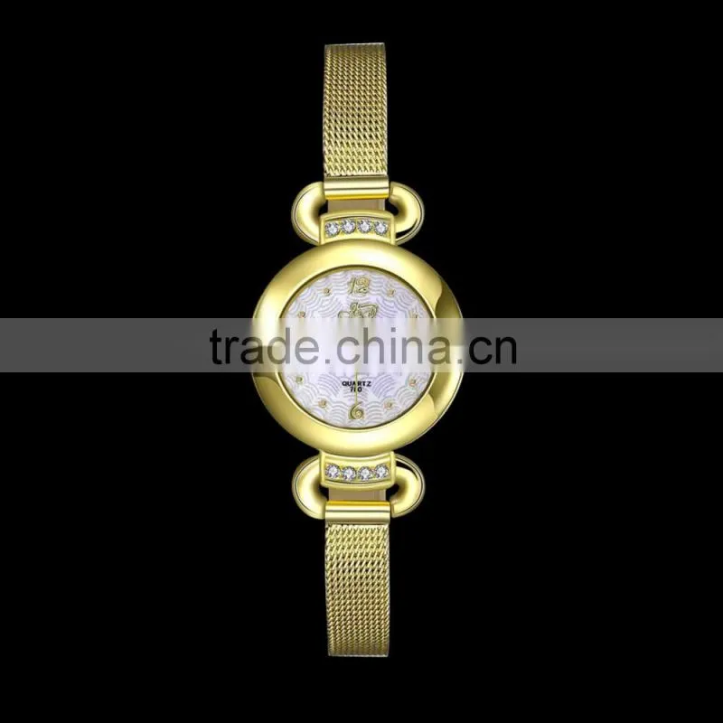 Fashion lady wristwatches circle ladies watch