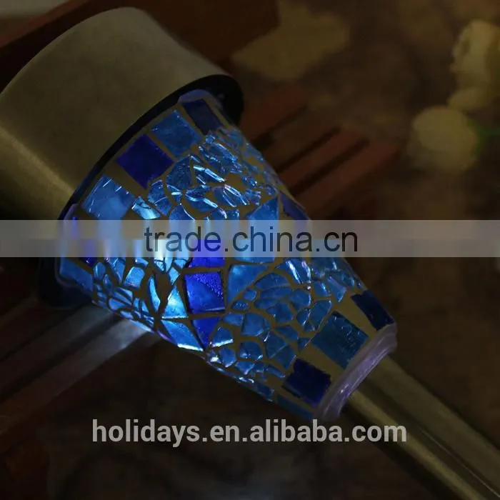 H40cm Mosaic Border Stainless Steel Solar Garden Light Garden for Decoration Christmas Gift