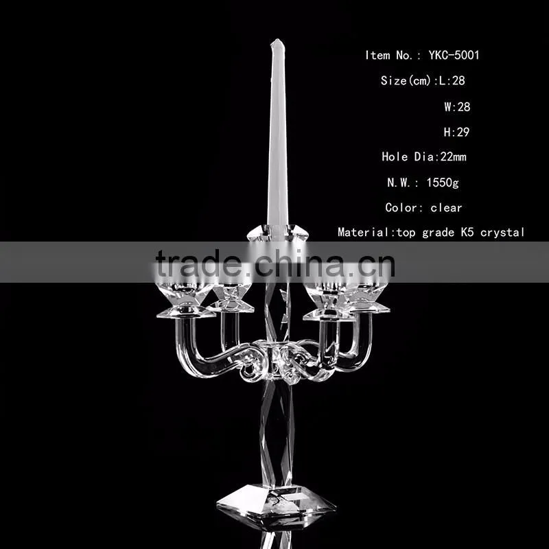 yiwu elegant crystal clear glass candle holder for wedding table centerpieces