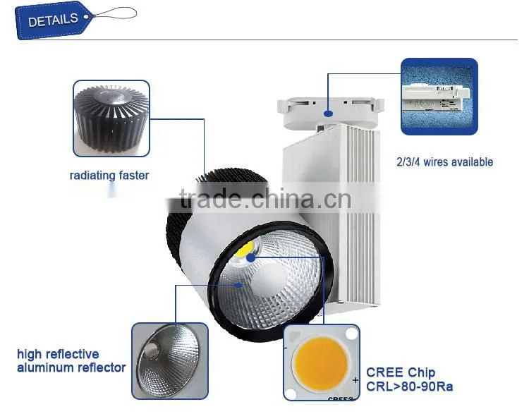 Higher quality commercial led track spotlight dimmable 5000k