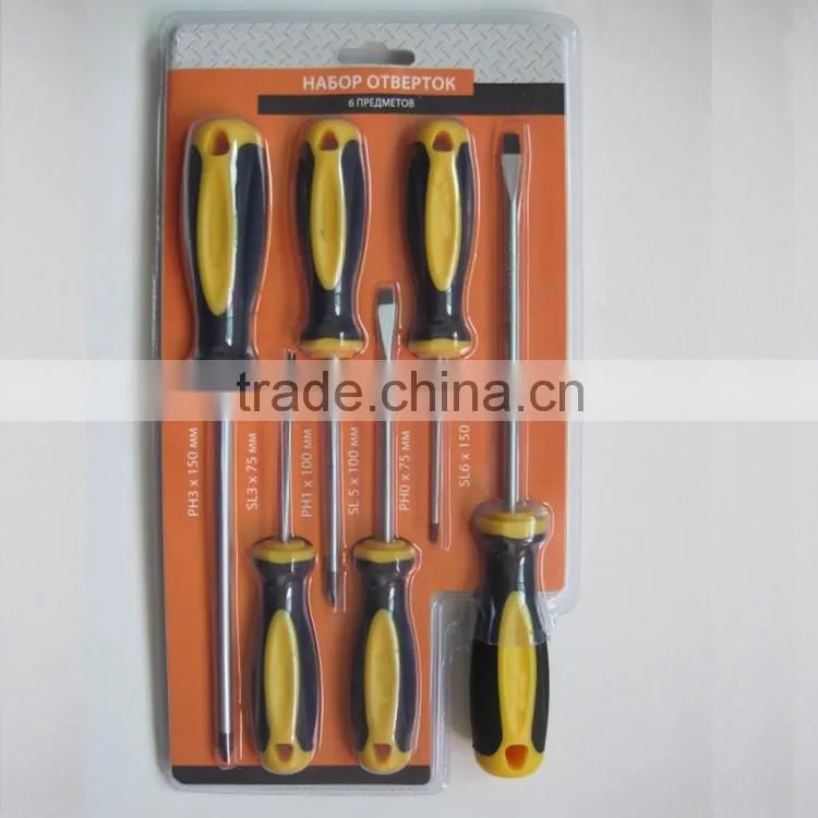 PP+TPR double color plastic handle, phillip, slotted screwdriver