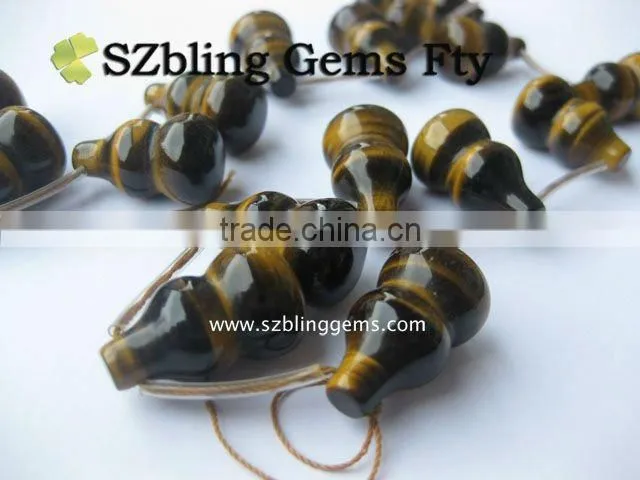 Hot seller loose gemstone,tiger eye gourd shaped beads