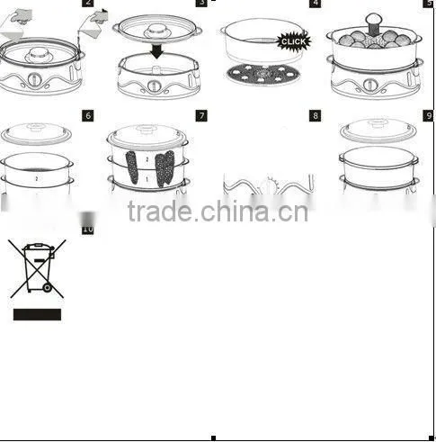 HOT SALE GS APPROVAL 3 tiers electronical food steamer machine