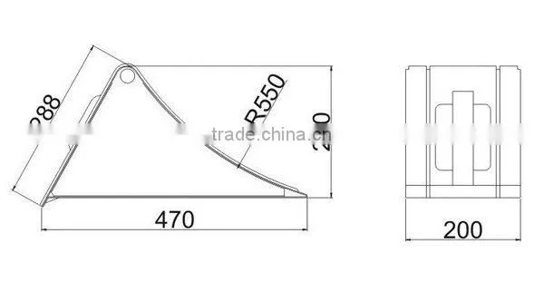 Plastic (PP)wheel chock 470mm*200mm*230mm