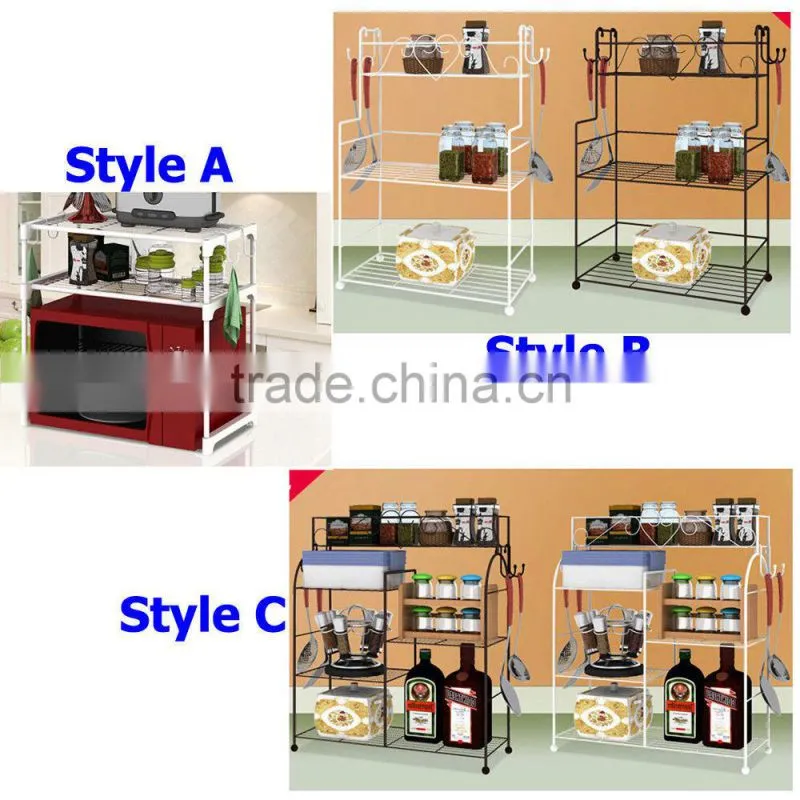 2-tier Metal Wre Microwave Oven Storagte Organizer Kitchen Pot Rack