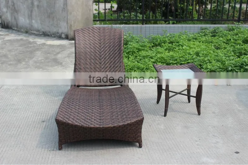 Rattan Furniture Ajustable Beach Lounge Set Outdoor