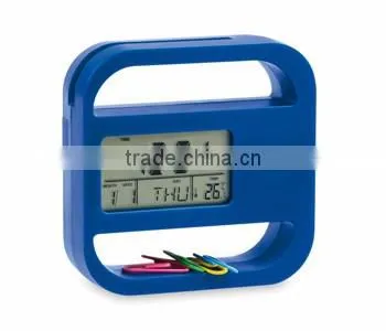 clock digital desk clock with clip and memo holder