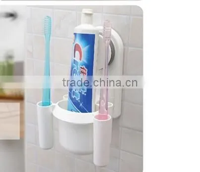 CY147 Bathroom Accessories Toothbrush Holder Cup Wall Mount Sucker Toothbrush Holder Organizer