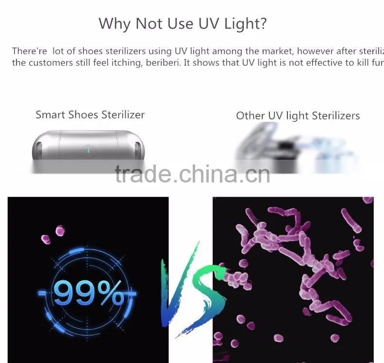 2017 New Arrival Innovative Smart Mobile APP Control Shoe Sterilizer, Mini Aluminum Capsule Design Oxygen Anion Shoe Sterilizer