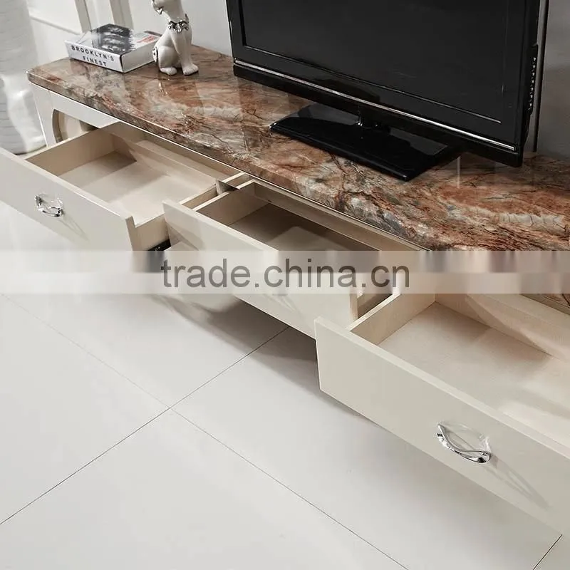 Living Room TV Stand Fireplace Marble Top