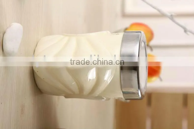 ceramic canister set with turntable bamboo stand