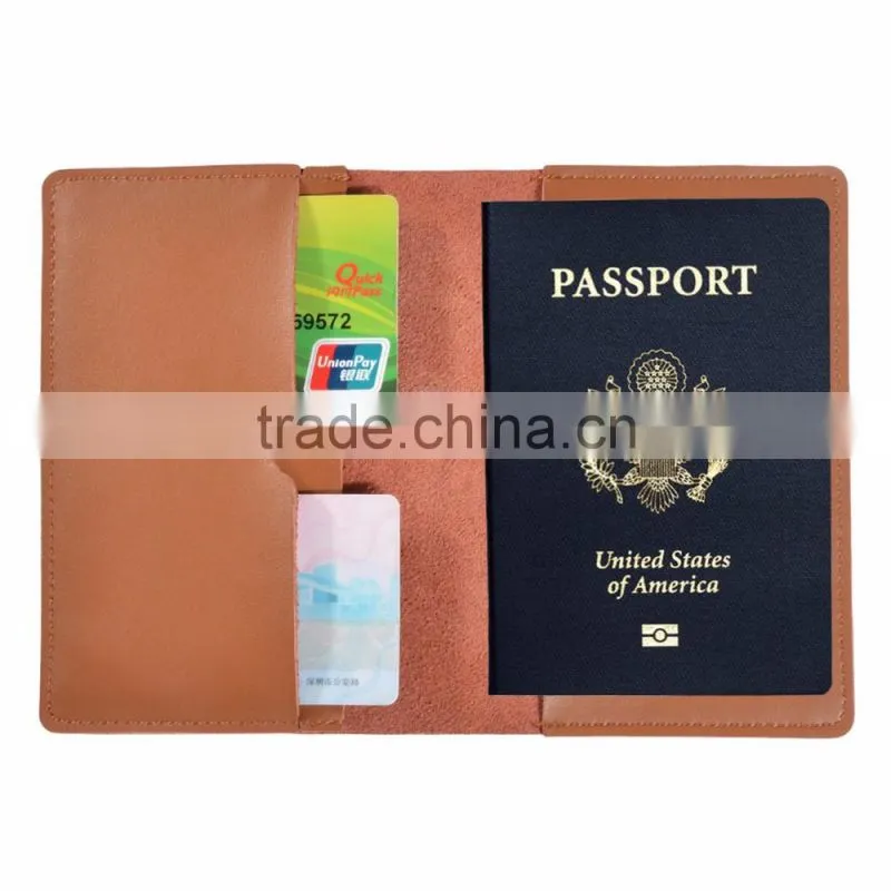 High Quality RFID Protection Leather Travel Passport Holder Card Holder