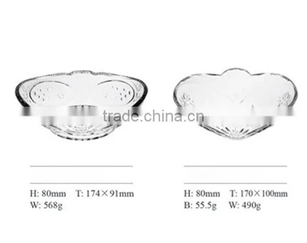 2014 fashion clear glass punch bowl painted glass bowl