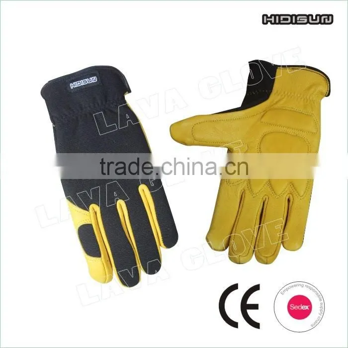 2017 Industry golden yellow goat leather safety glove