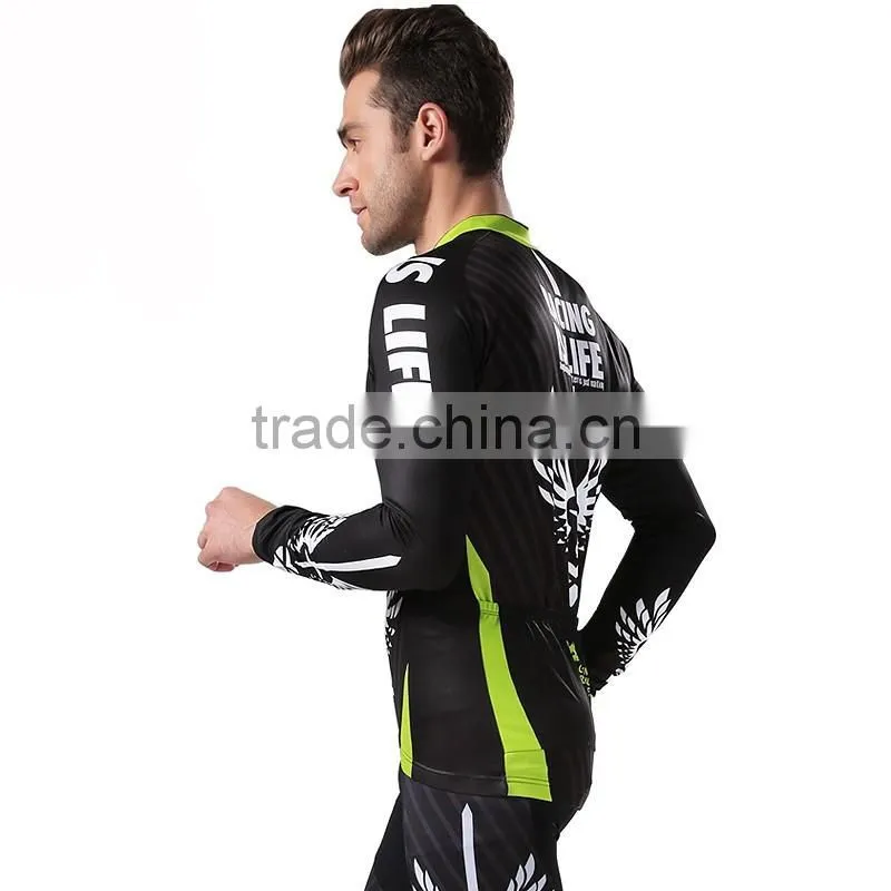 Long sleeve cycling jersey/bicycle clothing/bike cloths set