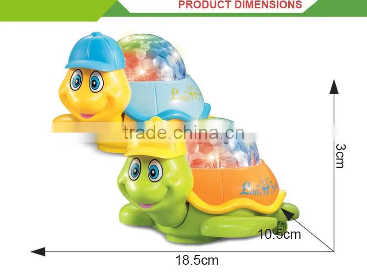 Funny cartoon musical animal turtle toys electric rotating display stand