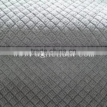 grey knitting fabric laminate grid polar fleece fabric for garment