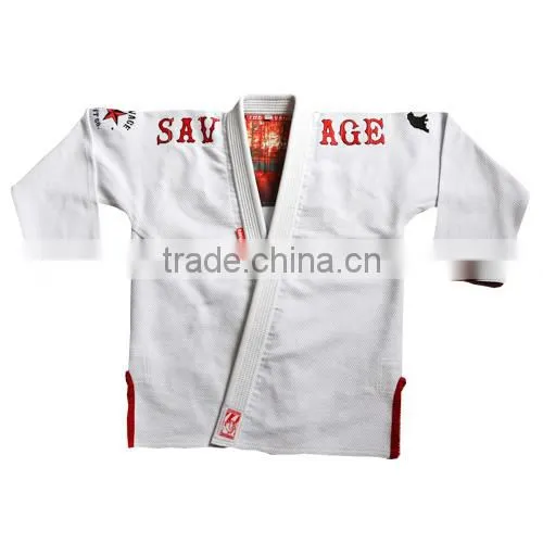 Brazilian jiu jitsu custom pearl weave fabric white/blue/black color bjj gi