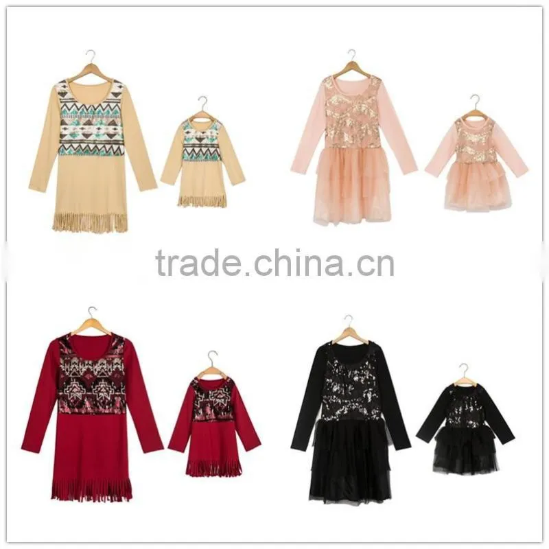 Wholesale mother and daughter matching dresses mommy and me clothing