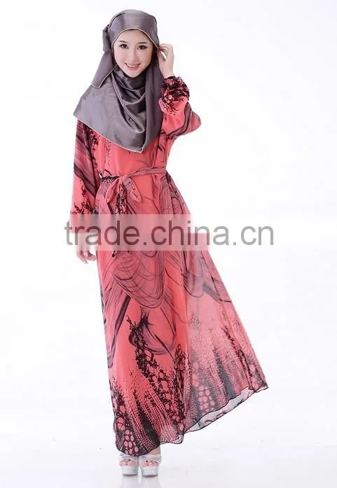 evening long sleeve maxi long dress for muslimah