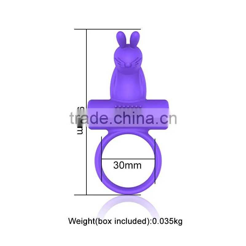Rocking Silicone Rabbit Clitoris Stimulator Funny Cockring for Couple Sex