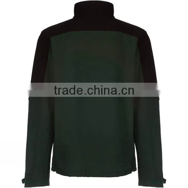 Winter OEM Mens full-zipper softshell jacket with hood