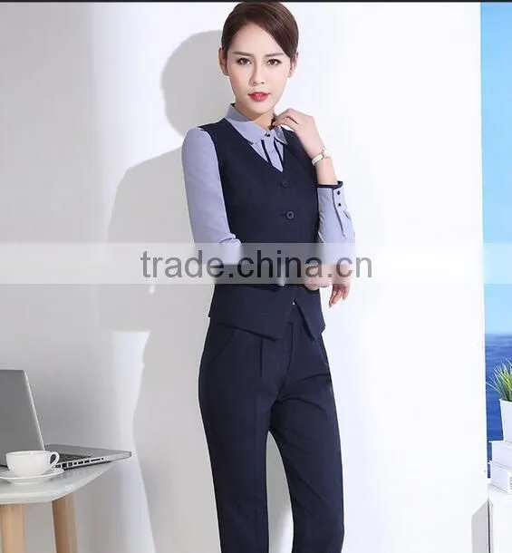2016 ladies long sleeve blazer and skirt set, women business suits
