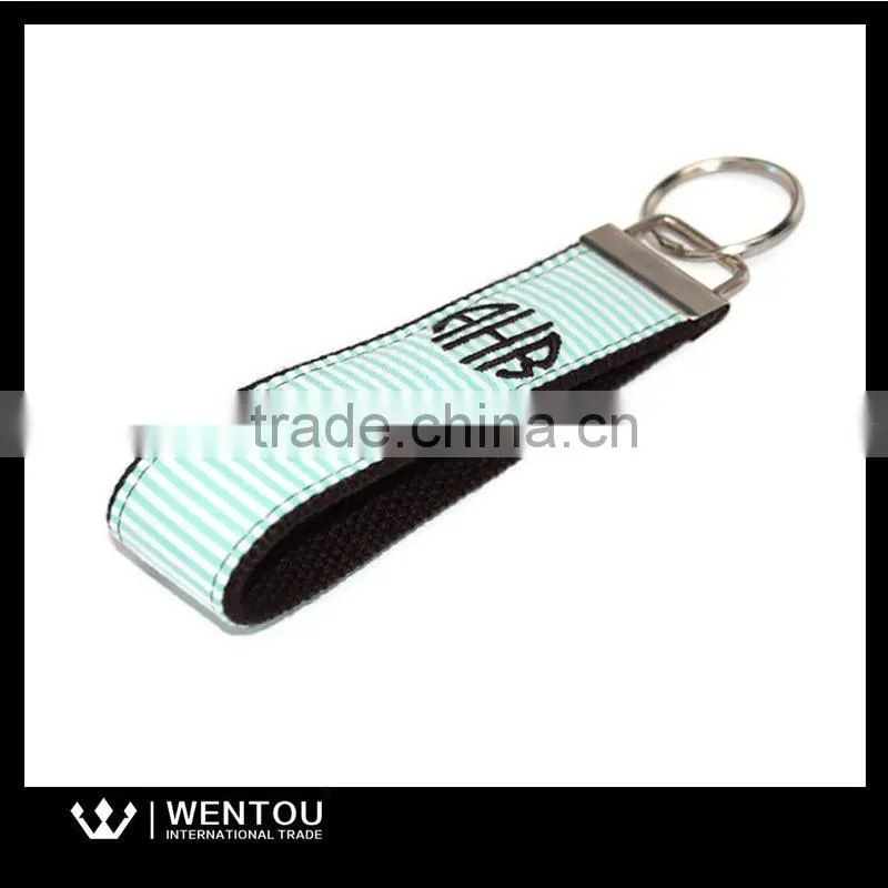 Hot Selling Monogram Webbing Seersucker Key Fob