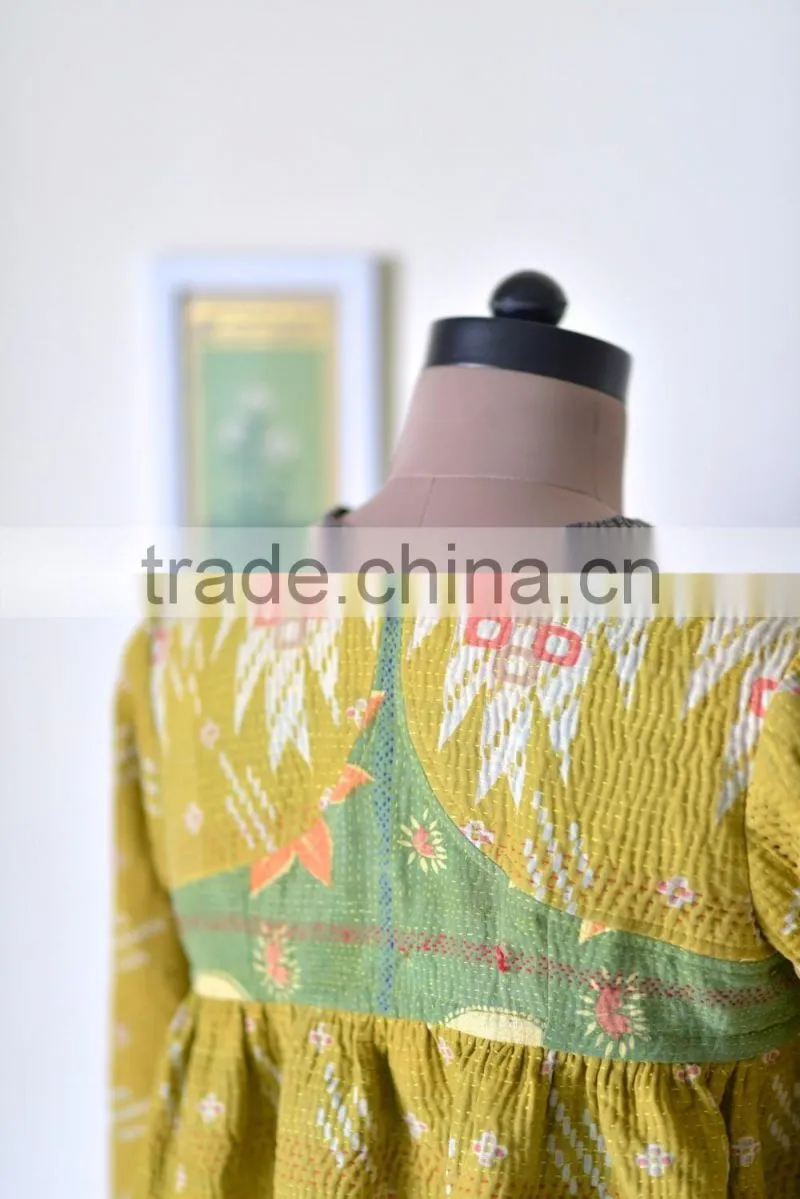 beautiful Kantha Kediyu Style Jacket in Vintage Colors ~ Medium