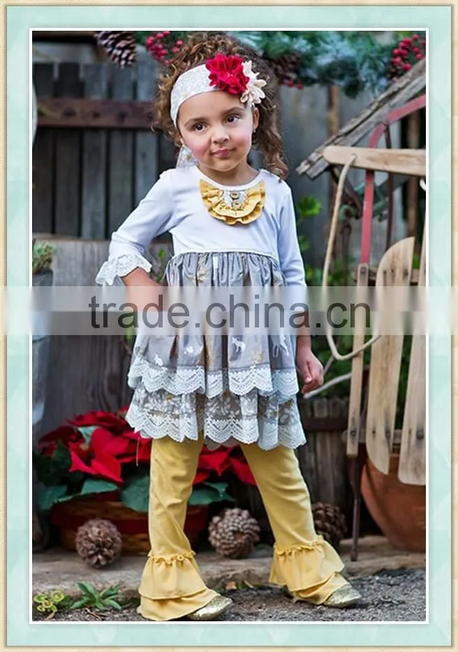 2016 wholesale boutique children's clothing thanksgiving parade dress baby kids outfits girl's boutique clothing sets