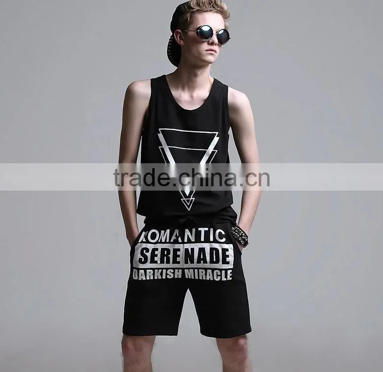 2015 High quality men's vest men's tank top for sportswear men's singlet with side zipper