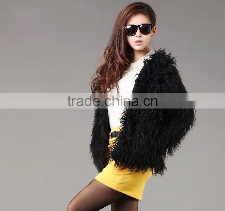 Autumn and winter fake fur coat long sleeves Europe and the United States