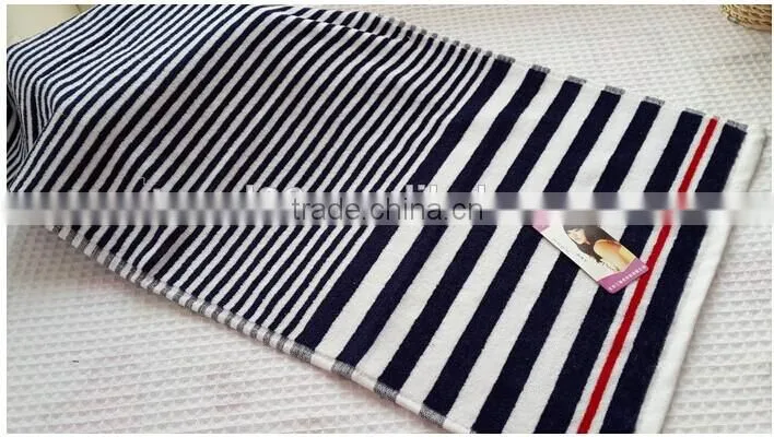 100% cototn two color striped hand towels gym towels
